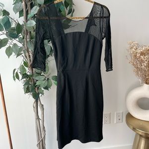 Black sheer long sleeve dress